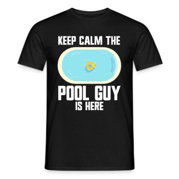 Nettoyeur de piscine Restez calme Le gars de la piscine est là - T-shirt homme - noir - Devant - AI Model Male 178 light (178cm)
