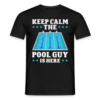 Nettoyeur de piscine Restez calme Le gars de la piscine est là - T-shirt homme - noir - Devant - AI Model Male 178 light (178cm)