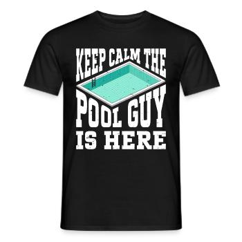 Nettoyeur de piscine Restez calme Le gars de la piscine est là - T-shirt homme - noir - Devant - AI Model Male 178 light (178cm)