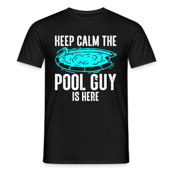 Nettoyeur de piscine Restez calme Le gars de la piscine est là - T-shirt homme - noir - Devant - AI Model Male 178 light (178cm)
