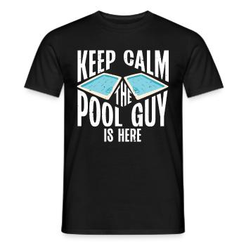 Pool Cleaner Keep Calm The Pool Guy Is Here - Männer T-Shirt - Schwarz - Vorne - AI Model Male 178 light (178cm)