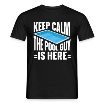 Pool Cleaner Keep Calm The Pool Guy Is Here - Männer T-Shirt - Schwarz - Vorne - AI Model Male 178 light (178cm)