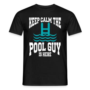 Nettoyeur de piscine Restez calme Le gars de la piscine est là - T-shirt homme - noir - Devant - AI Model Male 178 light (178cm)