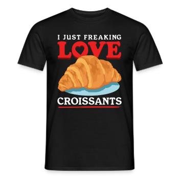 Croissant Hörnchen Gipfeli Beugel Geschenke - Männer T-Shirt - Schwarz - Vorne - AI Model Male 178 light (178cm)