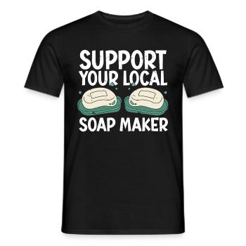 Savonnerie Savonnier - T-shirt homme - noir - Devant - AI Model Male 178 light (178cm)
