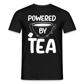 Tea Lover Tea Drinker Quotes Powered By Tea - Männer T-Shirt - Schwarz - Vorne - AI Model Male 178 light (178cm)