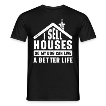 Agent immobilier Agent immobilier - T-shirt homme - noir - Devant - AI Model Male 178 light (178cm)