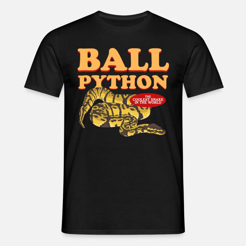 Königspython Python Schlangen Geschenk - Männer T-Shirt - Schwarz