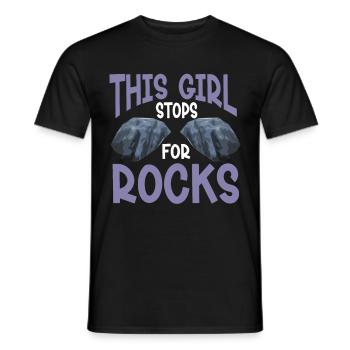Cette fille s’arrête pour les roches géologue géologique - T-shirt homme - noir - Devant - AI Model Male 178 light (178cm)