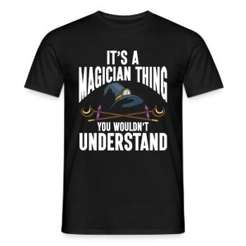 Funny Magician Magic - Männer T-Shirt - Schwarz - Vorne - AI Model Male 178 light (178cm)