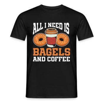 Bagel Lover Art Bagels - Men's T-Shirt - black - Front - AI Model Male 178 light (178cm)
