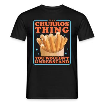 Churros Baker Churro Cadeaux - T-shirt homme - noir - Devant - AI Model Male 178 light (178cm)