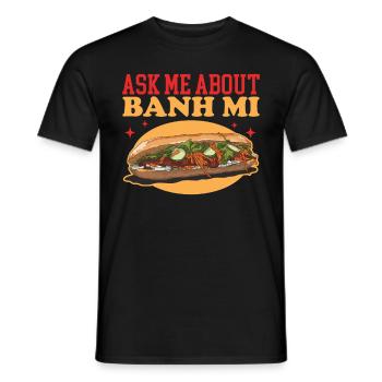 Banh Mi Bánh Mì Geschenk - Männer T-Shirt - Schwarz - Vorne - AI Model Male 178 light (178cm)