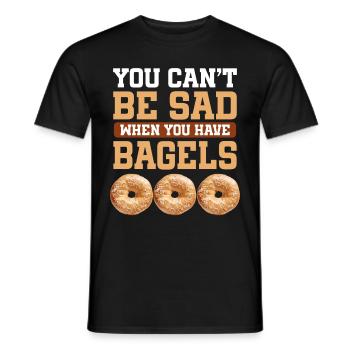 Bagel Lover Art Bagels - Men's T-Shirt - black - Front - AI Model Male 178 light (178cm)