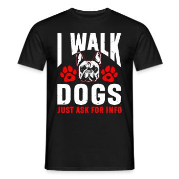 Dog Walker Professional Pet Sitter Dog Walking - Men's T-Shirt - black - Front - AI Model Male 178 light (178cm)