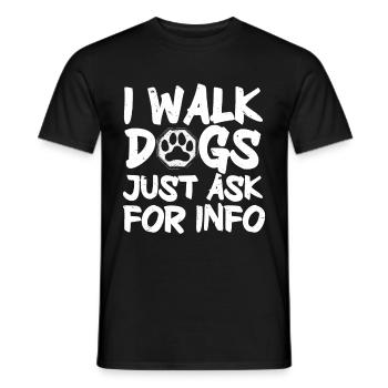 Dog Walker Professional Pet Sitter Dog Walking - Men's T-Shirt - black - Front - AI Model Male 178 light (178cm)