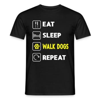 Dog Walker Professional Pet Sitter Dog Walking - Men's T-Shirt - black - Front - AI Model Male 178 light (178cm)