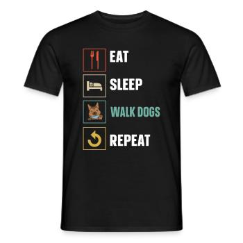 Dog Walker Professional Pet Sitter Dog Walking - Men's T-Shirt - black - Front - AI Model Male 178 light (178cm)