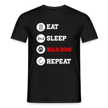 Dog Walker Professional Pet Sitter Dog Walking - Men's T-Shirt - black - Front - AI Model Male 178 light (178cm)