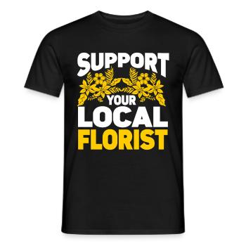 Fleuriste Fleur Florale Fleuristerie - T-shirt homme - noir - Devant - AI Model Male 178 light (178cm)