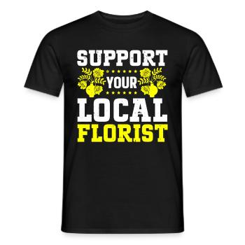 Fleuriste Fleur Florale Fleuristerie - T-shirt homme - noir - Devant - AI Model Male 178 light (178cm)