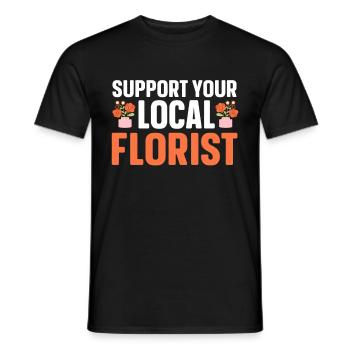 Fleuriste Fleur Florale Fleuristerie - T-shirt homme - noir - Devant - AI Model Male 178 light (178cm)