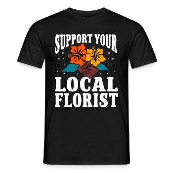 Fleuriste Fleur Florale Fleuristerie - T-shirt homme - noir - Devant - AI Model Male 178 light (178cm)