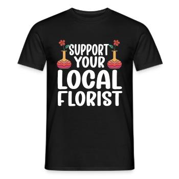 Fleuriste Fleur Florale Fleuristerie - T-shirt homme - noir - Devant - AI Model Male 178 light (178cm)