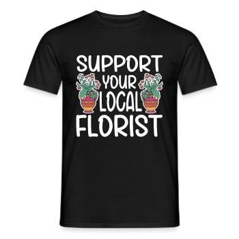 Fleuriste Fleur Florale Fleuristerie - T-shirt homme - noir - Devant - AI Model Male 178 light (178cm)