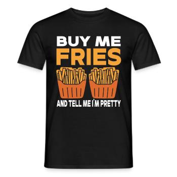 French Fries Food Pun Potato - Männer T-Shirt - Schwarz - Vorne - AI Model Male 178 light (178cm)