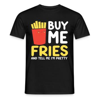 French Fries Food Pun Potato - Männer T-Shirt - Schwarz - Vorne - AI Model Male 178 light (178cm)