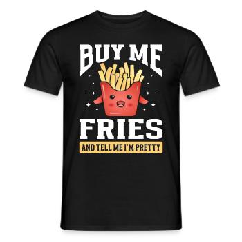 French Fries Food Pun Potato - Männer T-Shirt - Schwarz - Vorne - AI Model Male 178 light (178cm)