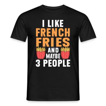 French Fries Food Pun Potato - Männer T-Shirt - Schwarz - Vorne - AI Model Male 178 light (178cm)
