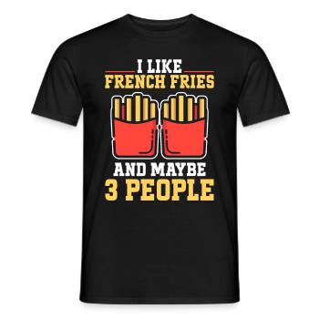 French Fries Food Pun Potato - Männer T-Shirt - Schwarz - Vorne - AI Model Male 178 light (178cm)