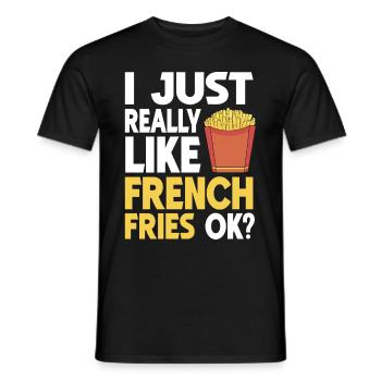 French Fries Food Pun Potato - Männer T-Shirt - Schwarz - Vorne - AI Model Male 178 light (178cm)