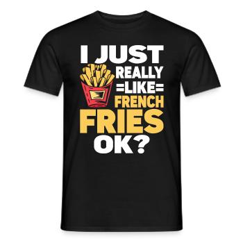 French Fries Food Pun Potato - Männer T-Shirt - Schwarz - Vorne - AI Model Male 178 light (178cm)