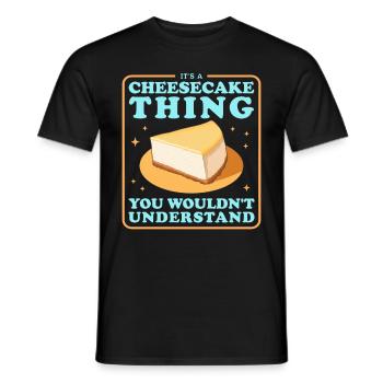 Käsekuchen Cheesecake Geschenke - Männer T-Shirt - Schwarz - Vorne - AI Model Male 178 light (178cm)