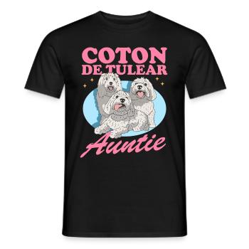 Coton de Tuléar Tante Chien Lover Cadeau - T-shirt homme - noir - Devant - AI Model Male 178 light (178cm)