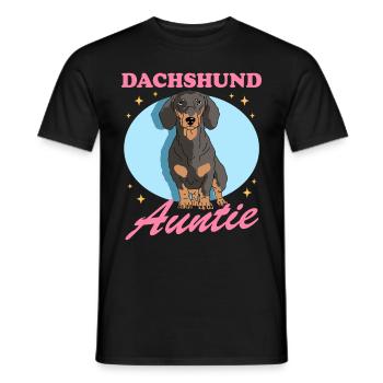 Teckel Tante Teckel Chiens Teckel Cadeau - T-shirt homme - noir - Devant - AI Model Male 178 light (178cm)