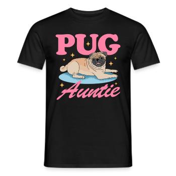 Mops Tante Hundeliebhaber Geschenk - Männer T-Shirt - Schwarz - Vorne - AI Model Male 178 light (178cm)