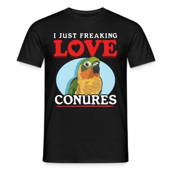 Conure Conures Papageien Geschenk - Männer T-Shirt - Schwarz - Vorne - AI Model Male 178 light (178cm)