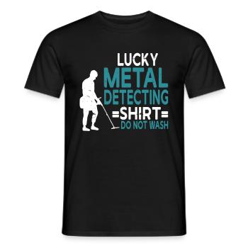 Metal Detector Shirt for Men Lucky Metal Detecting - Männer T-Shirt - Schwarz - Vorne - AI Model Male 178 light (178cm)
