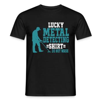 Metal Detector Shirt for Men Lucky Metal Detecting - Männer T-Shirt - Schwarz - Vorne - AI Model Male 178 light (178cm)