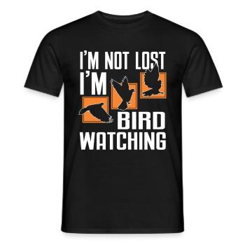 Observation des oiseaux Mignon Amoureux des oiseaux - T-shirt homme - noir - Devant - AI Model Male 178 light (178cm)