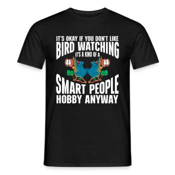 Observation des oiseaux Mignon Amoureux des oiseaux - T-shirt homme - noir - Devant - AI Model Male 178 light (178cm)