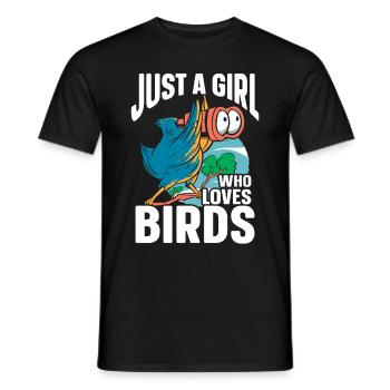 Observation des oiseaux Mignon Amoureux des oiseaux - T-shirt homme - noir - Devant - AI Model Male 178 light (178cm)