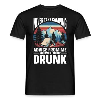Camping Campfire Camper - Männer T-Shirt - Schwarz - Vorne - AI Model Male 178 light (178cm)