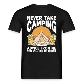 Camping Campfire Camper - Männer T-Shirt - Schwarz - Vorne - AI Model Male 178 light (178cm)