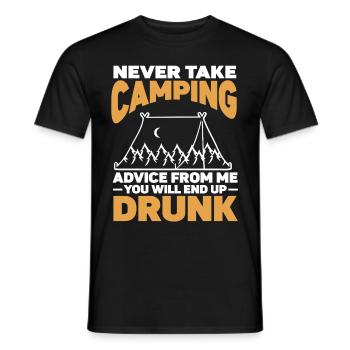 Camping Campfire Camper - Männer T-Shirt - Schwarz - Vorne - AI Model Male 178 light (178cm)