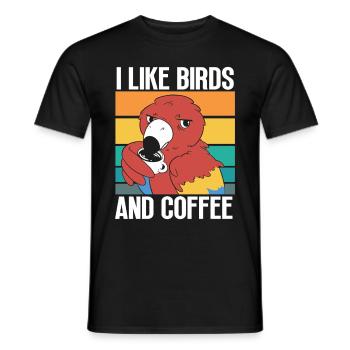 Observation des oiseaux Mignon Amoureux des oiseaux - T-shirt homme - noir - Devant - AI Model Male 178 light (178cm)